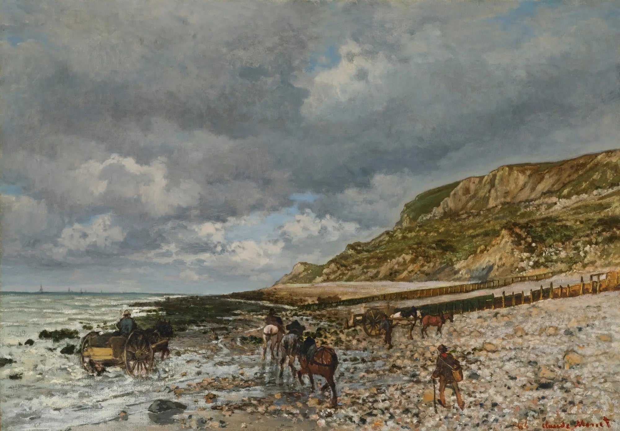 Reproduction du tableau « Chevaux à la pointe de la Hève - Claude Monet » par Alpha Reproduction en peinture à l’huile