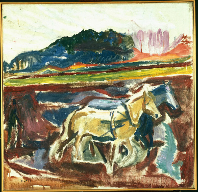 Pracující koně - Edvard Munch