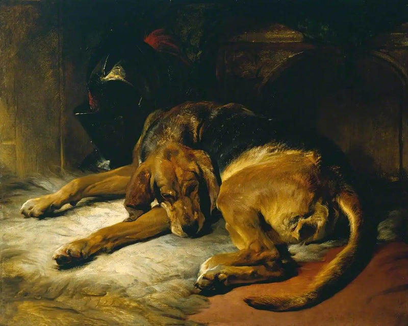 Spící lovecký pes - Edwin Henry Landseer