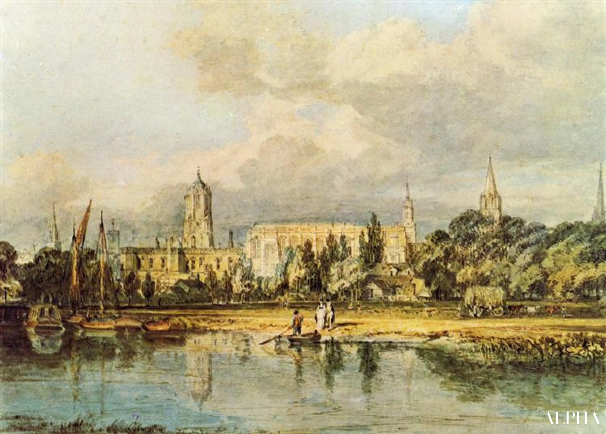Chrétien église vu des prés - William Turner - Reproductions de tableaux et peintures haut de gamme