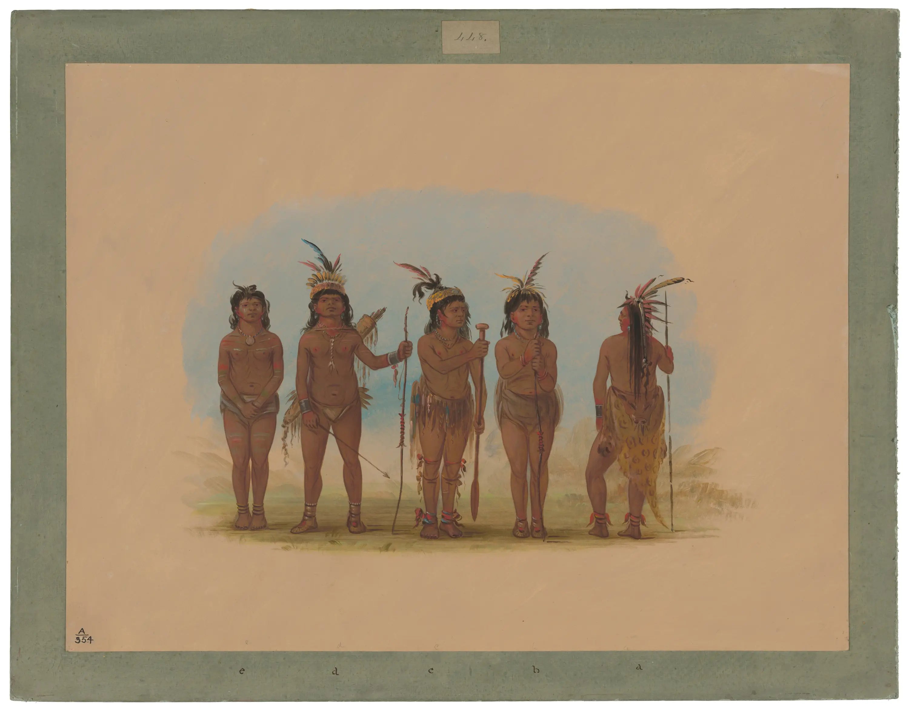 Cinq Indiens des Caraïbes - George Catlin - Alpha Reproduction