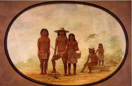 Cinq Indiens Mayas - George Catlin - Alpha Reproduction