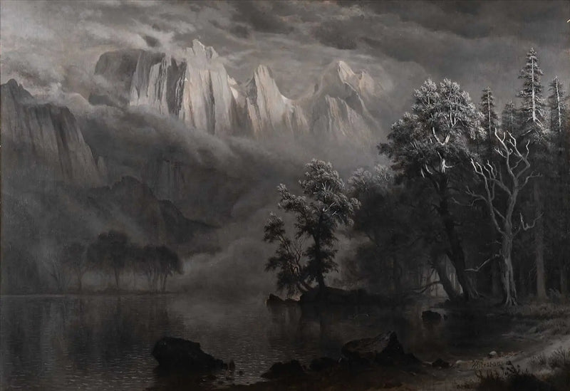 Měsícová záře v Yosemite - Albert Bierstadt