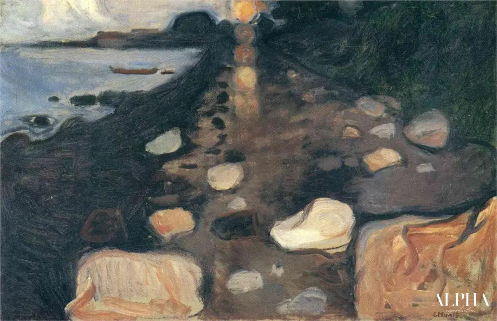 Clair de lune sur la plage - Edvard Munch - Reproductions de tableaux et peintures haut de gamme