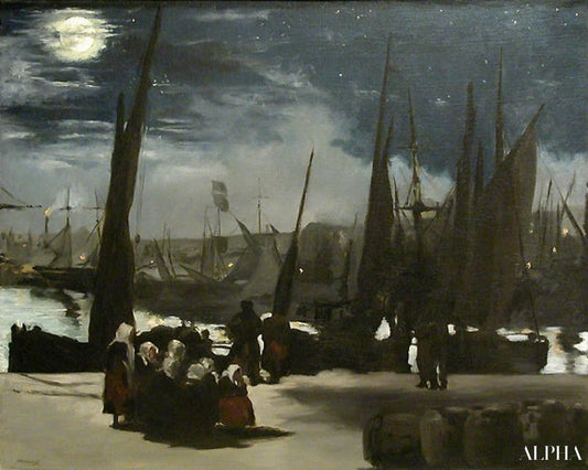 Clair de lune sur le port de Boulogne - Edouard Manet - Reproductions de tableaux et peintures haut de gamme
