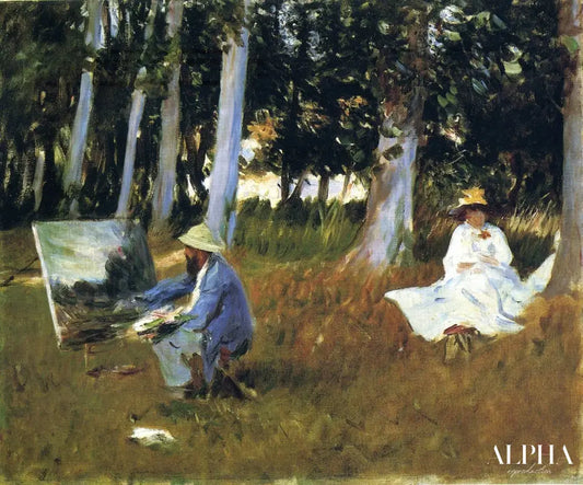 Claude Monet peignant à la lisière d'un bois - John Singer Sargent - Reproductions de tableaux et peintures haut de gamme