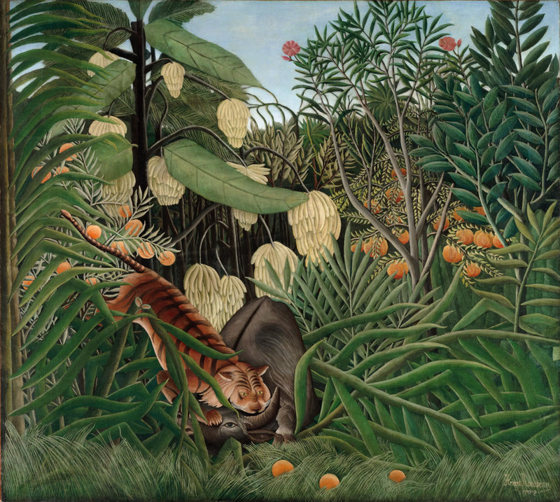 Souboj tygra a buvola - Henri Rousseau