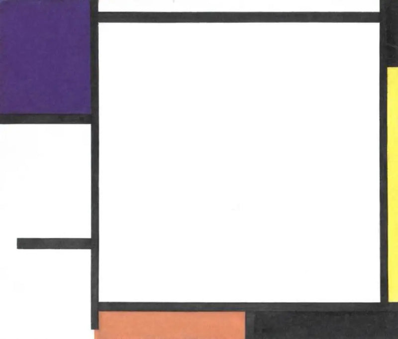 Kompozice s modrou, černou, žlutou a červenou - Piet Mondrian