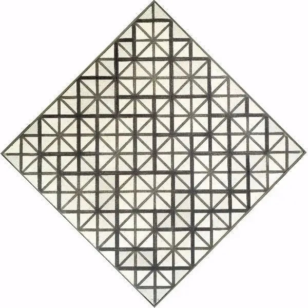 Reproduction du tableau « Composition avec lignes grises - Piet Mondrian » par Alpha Reproduction en peinture à l’huile