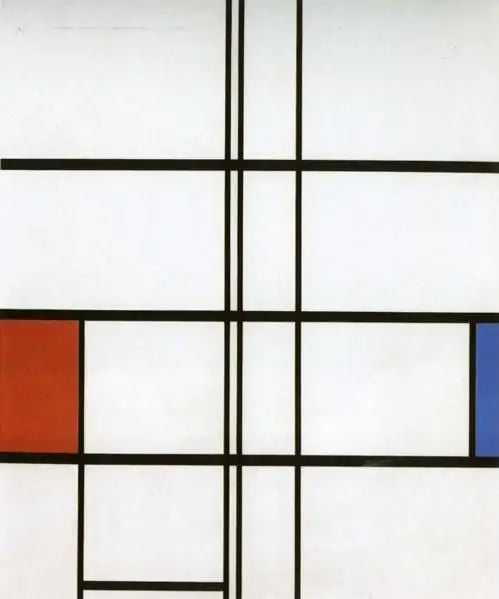 Kompozice v bílé, červené a modré - Piet Mondrian