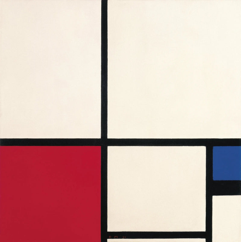 Barevná kompozice / Kompozice č. I s červenou a modrou - Piet Mondrian