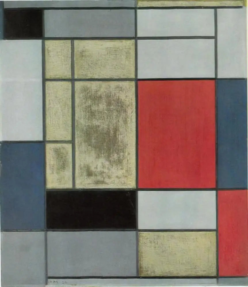 Reproduction du tableau « Composition I - Piet Mondrian » par Alpha Reproduction en peinture à l’huile