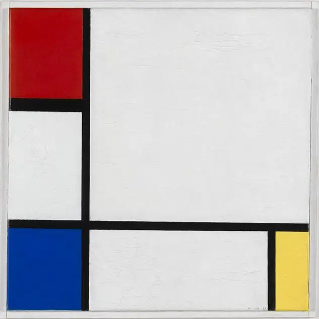 Kompozice č. IV, s červenou, modrou a žlutou - Piet Mondrian