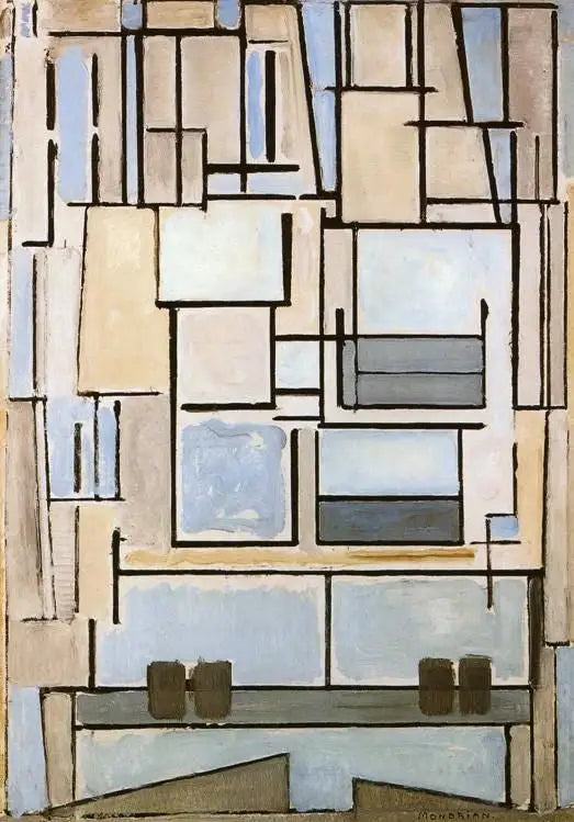 Kompozice č. VI, Kompozice 9 (Modrá fasáda) - Piet Mondrian
