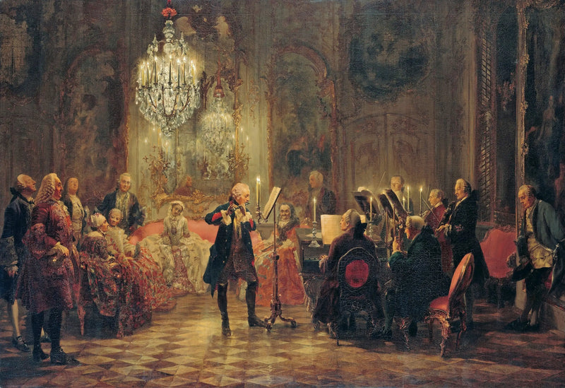 Koncert flétny Frédéric le Grand v Sanssouci - Adolph von Menzel