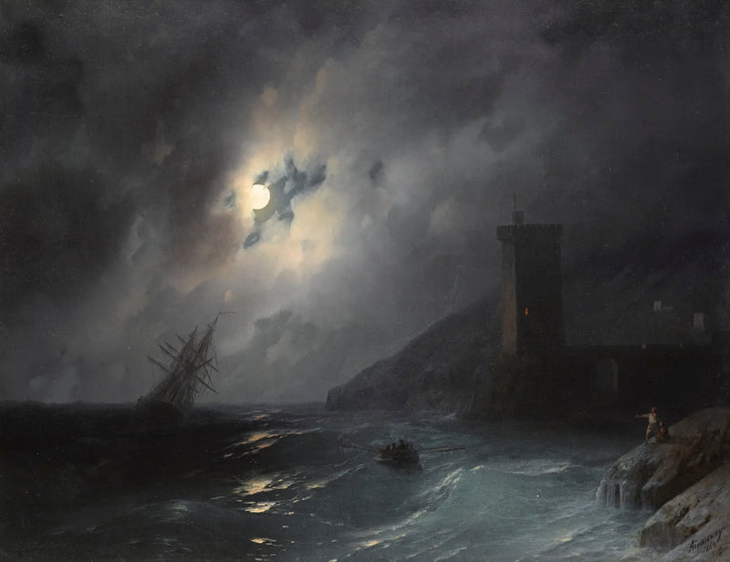 Útesy za měsíčním svitem - Ivan Aïvazovski