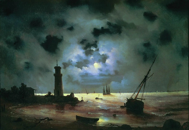 Nocní pobřeží. U majáku - Ivan Aïvazovskij