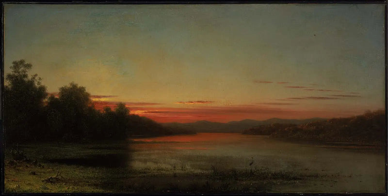 Západ slunce: Jezero Champlain - Martin Johnson Heade