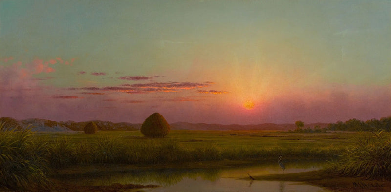Západ slunce nad bažinou - Martin Johnson Heade
