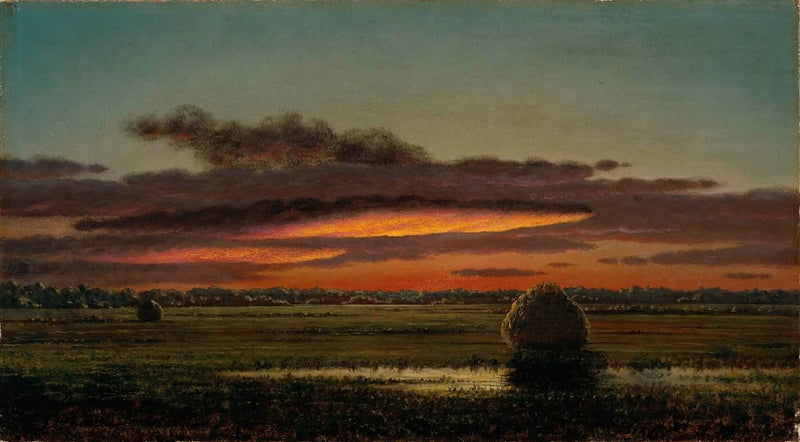Západ slunce nad bažinami - Martin Johnson Heade