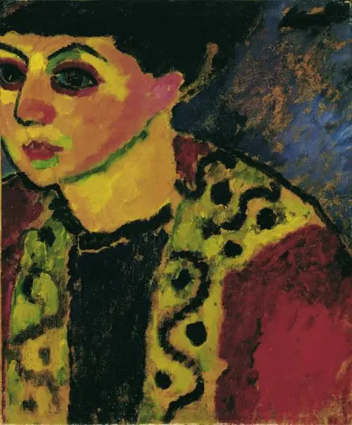 Dáma před modrým pozadím - Alexej von Jawlensky