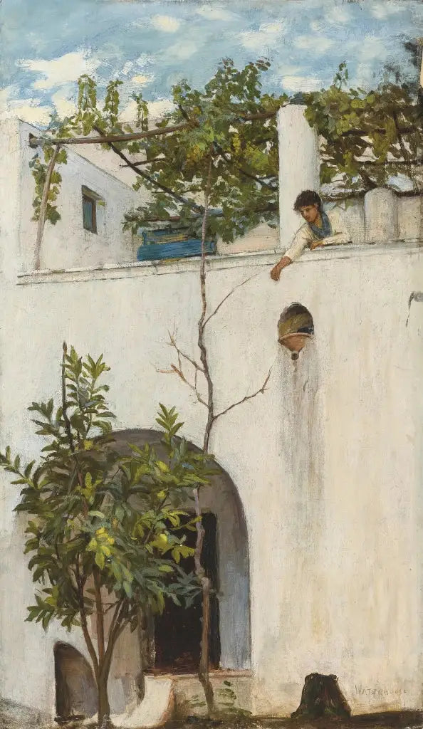 Dame na balkóně, Capri - John William Waterhouse