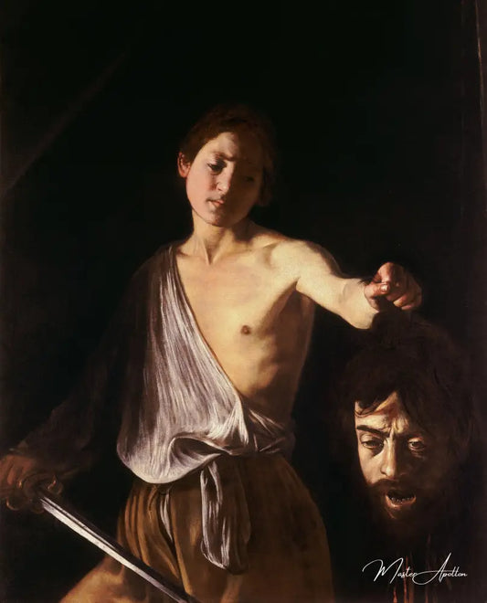 David avec la tête de Goliath - Caravage - Reproductions de tableaux et peintures haut de gamme