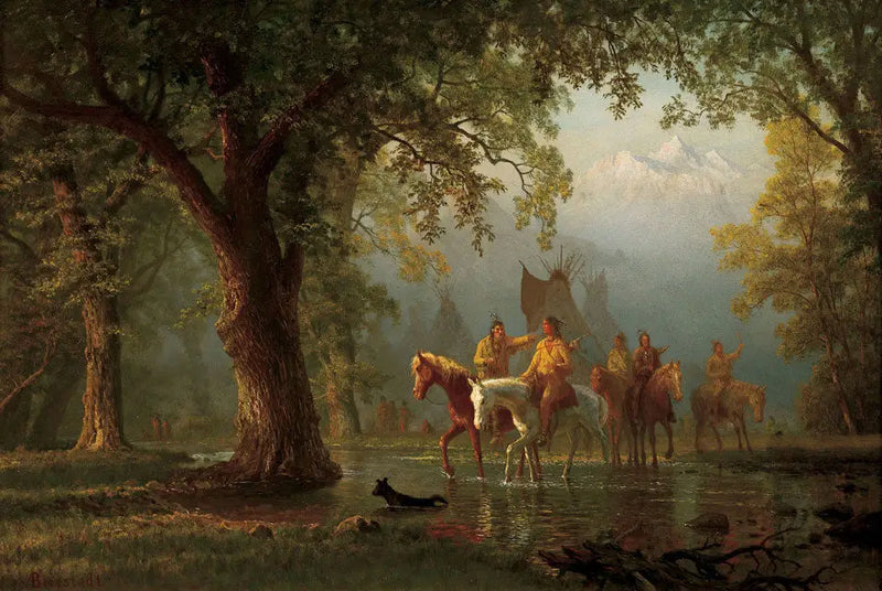 Odchod indické válečné skupiny - Albert Bierstadt