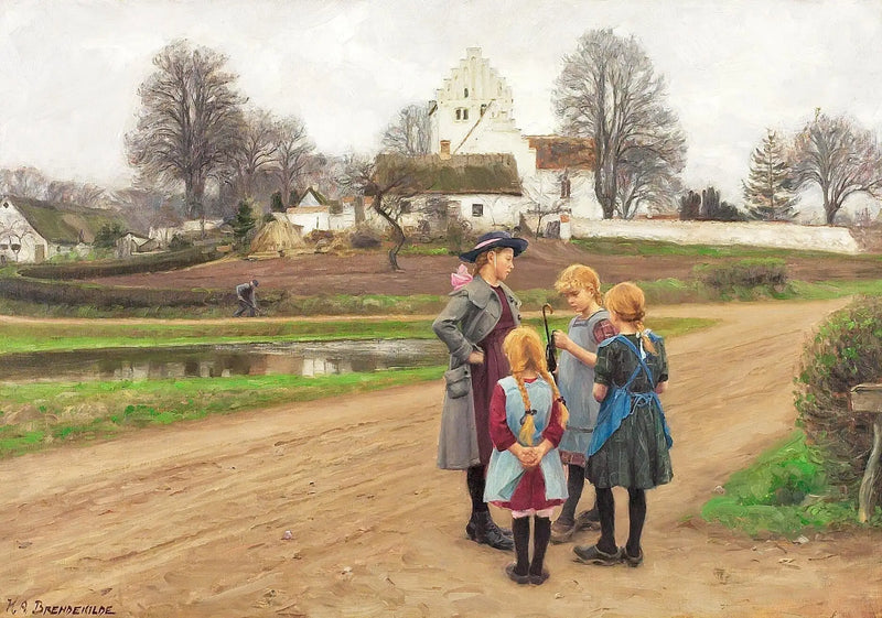 Z cesty v Hjembæk. - H. A. Brendekilde