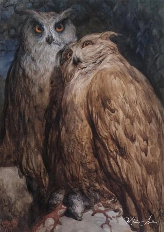 Deux hiboux - Gustave Doré Reproductions de tableaux à la peinture à l’huile