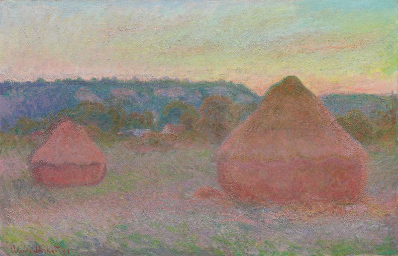 Dva mlýnské kameny, západ dne, podzim - Claude Monet