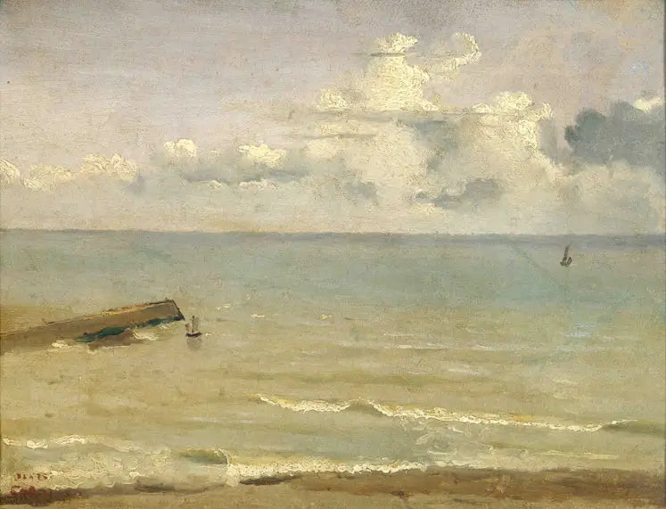 Dieppe, konec mola a moře - Jean-Baptiste Camille Corot