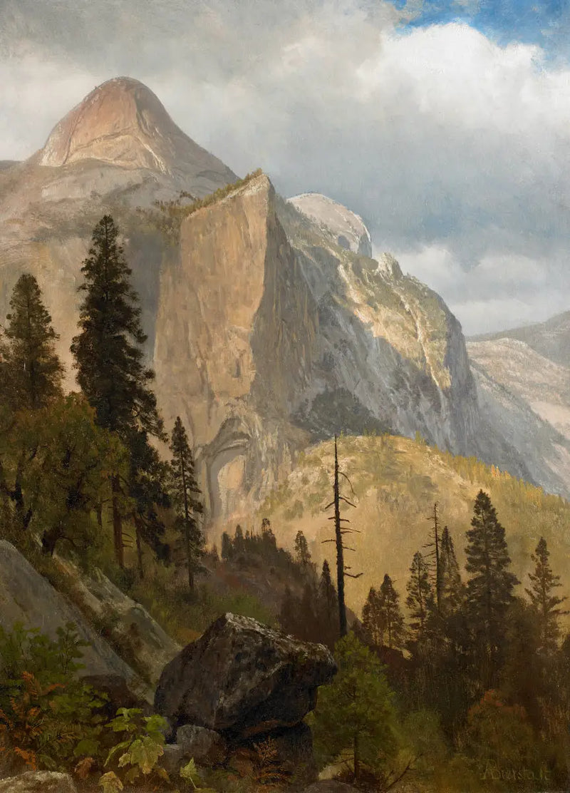 Dóm na sever, údolí Yosemite - Albert Bierstadt