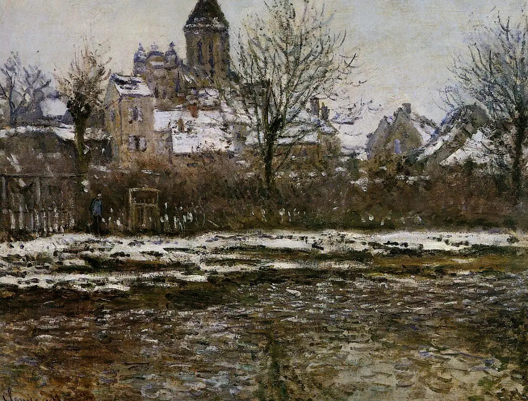 Reproduction du tableau « Effet de neige à Vétheuil - Claude Monet » par Alpha Reproduction en peinture à l’huile