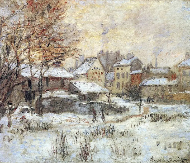Sněhový efekt, zapadající slunce - Claude Monet