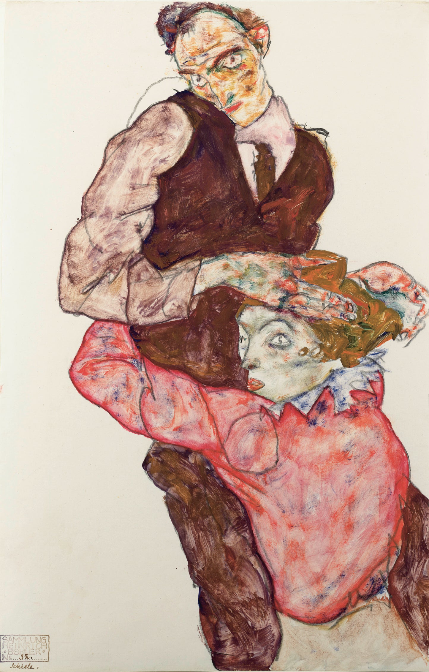 💞 Milenci – Egon Schiele (1914)
