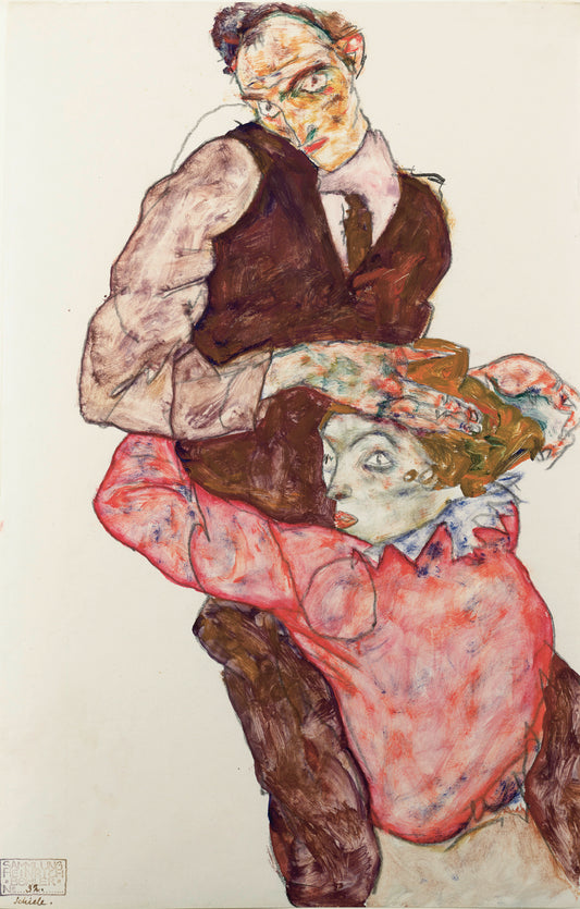 💞 Milenci – Egon Schiele (1914)