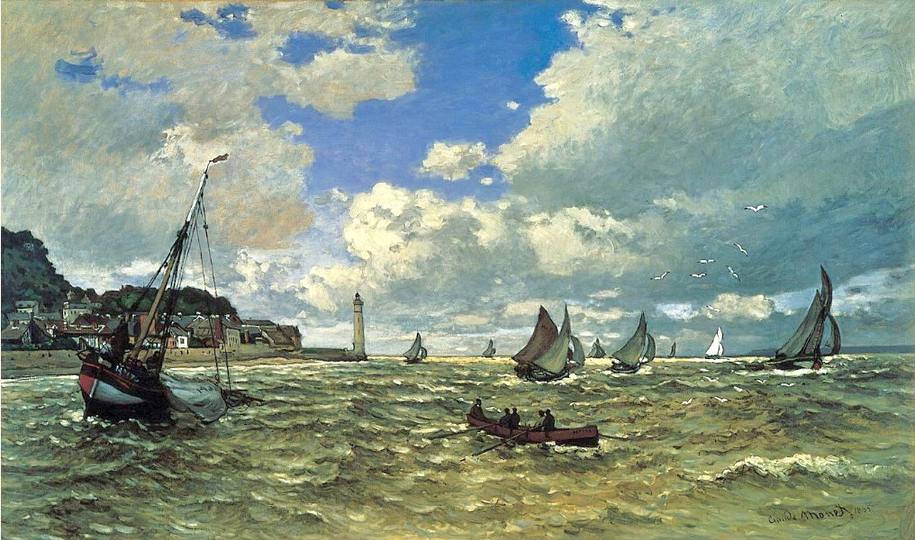 🌬️ Ústí Seiny v Honfleur Claude Monet (1865)
