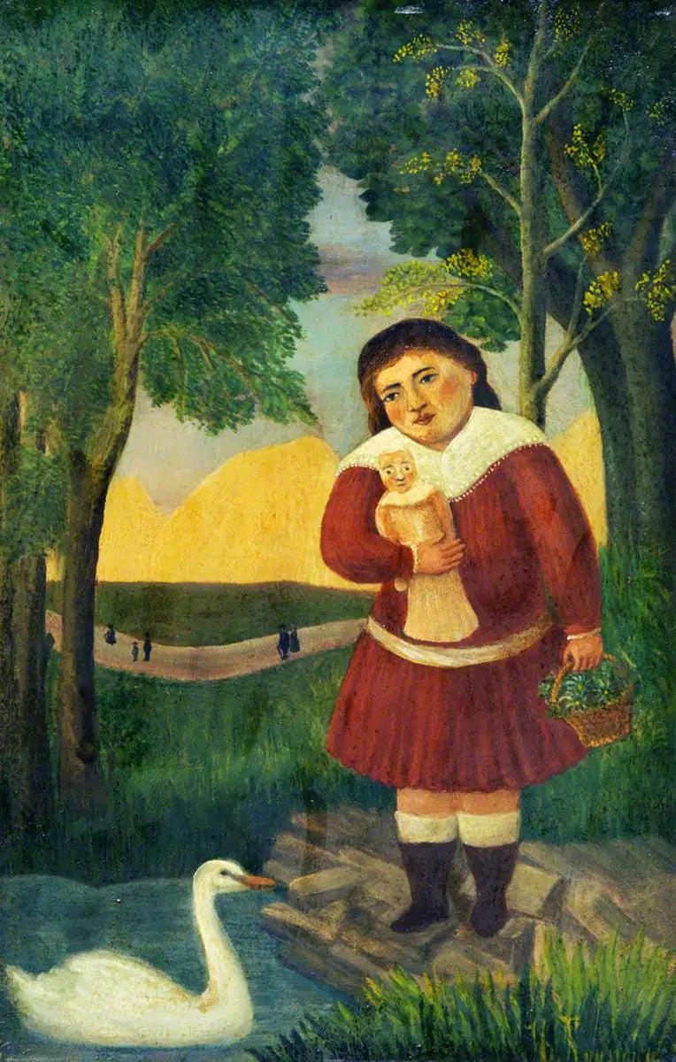 Dítě s panenkou v krajině - Henri Rousseau