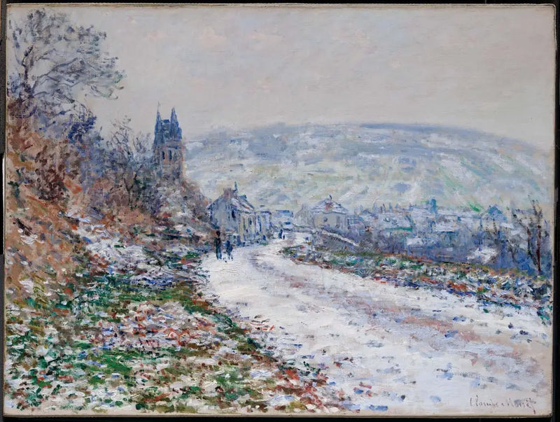 Vstup do vesnice Vétheuil v zimě - Claude Monet