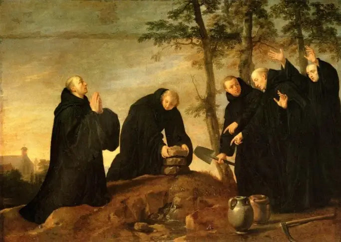 Epizody života svatého Benedikta: Zázračná fontána - Philippe de Champaigne