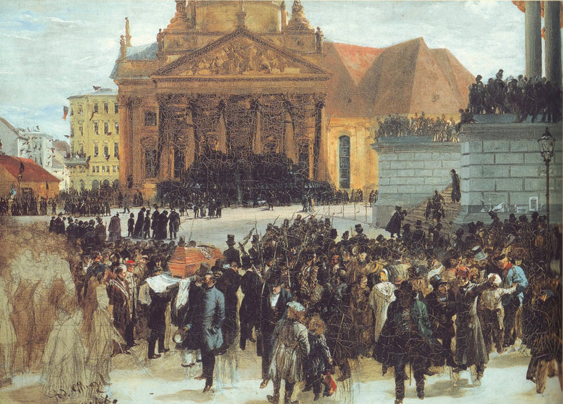 Výstava mrtvých z března - Adolph von Menzel