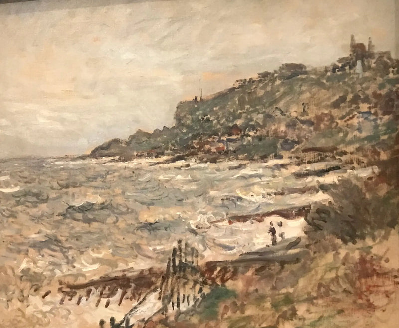 Útes Sainte-Adresse, šedé počasí - Claude Monet