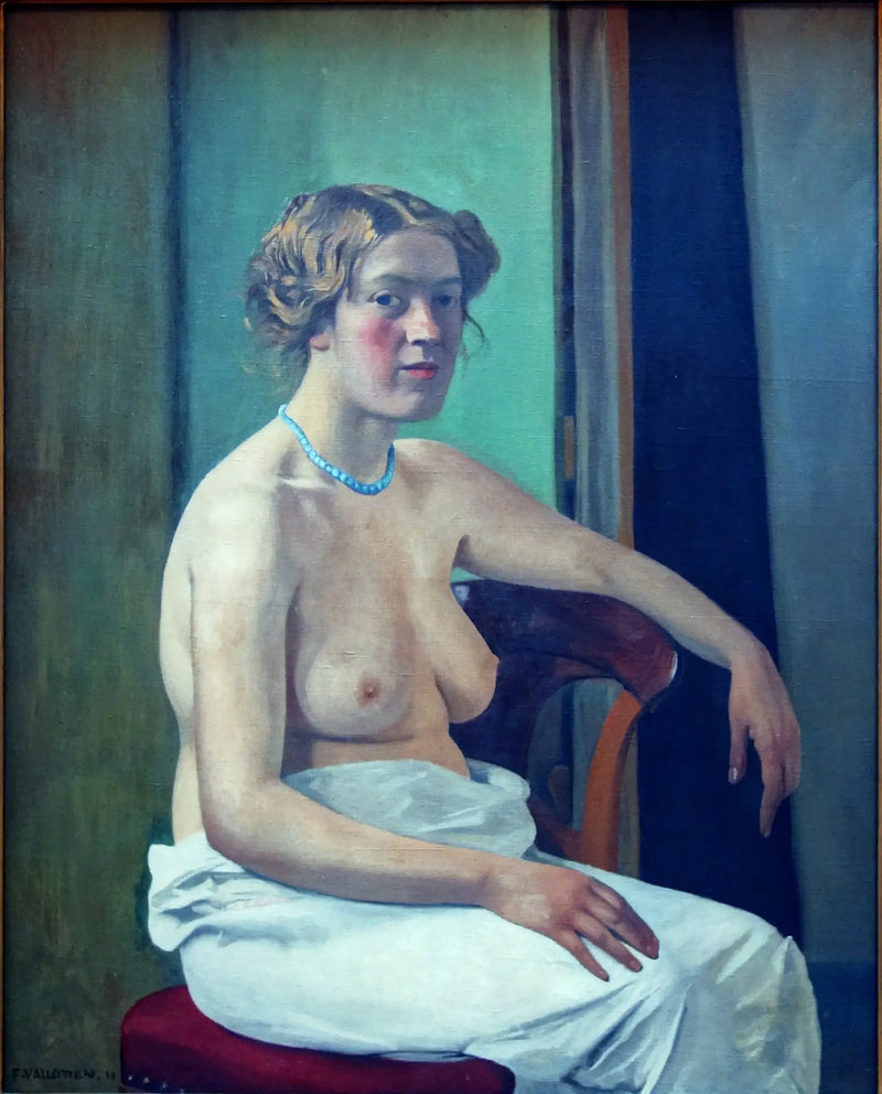 Žena sedící napůl nahá - Félix Vallotton