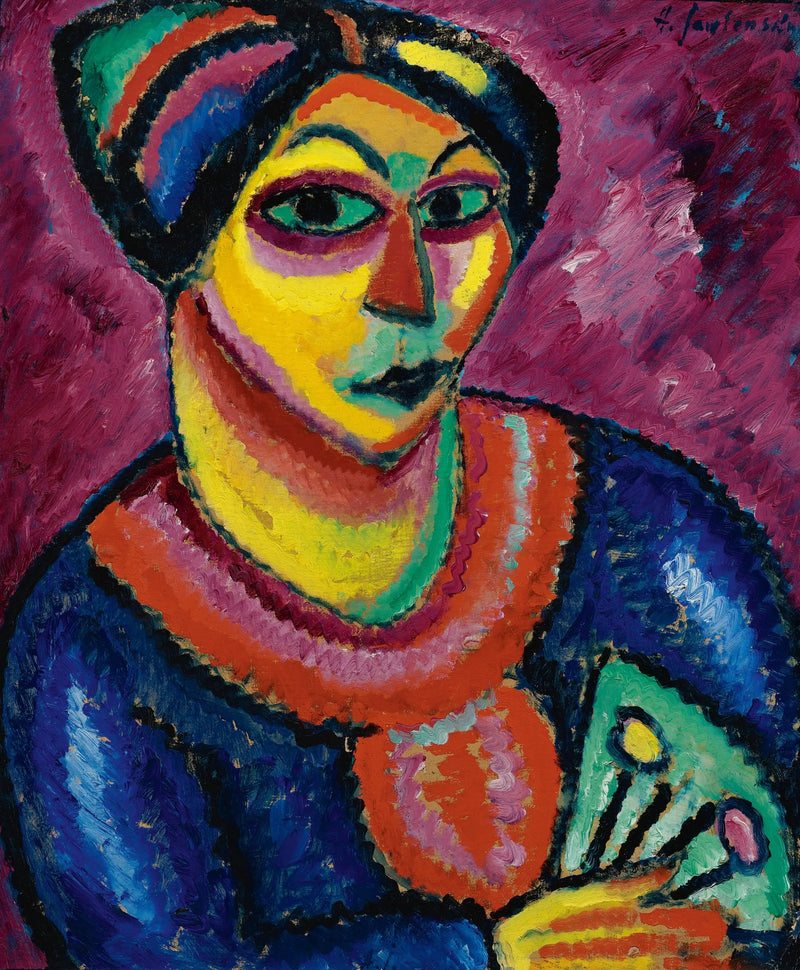 Žena s zeleným vějířem - Alexej von Jawlensky