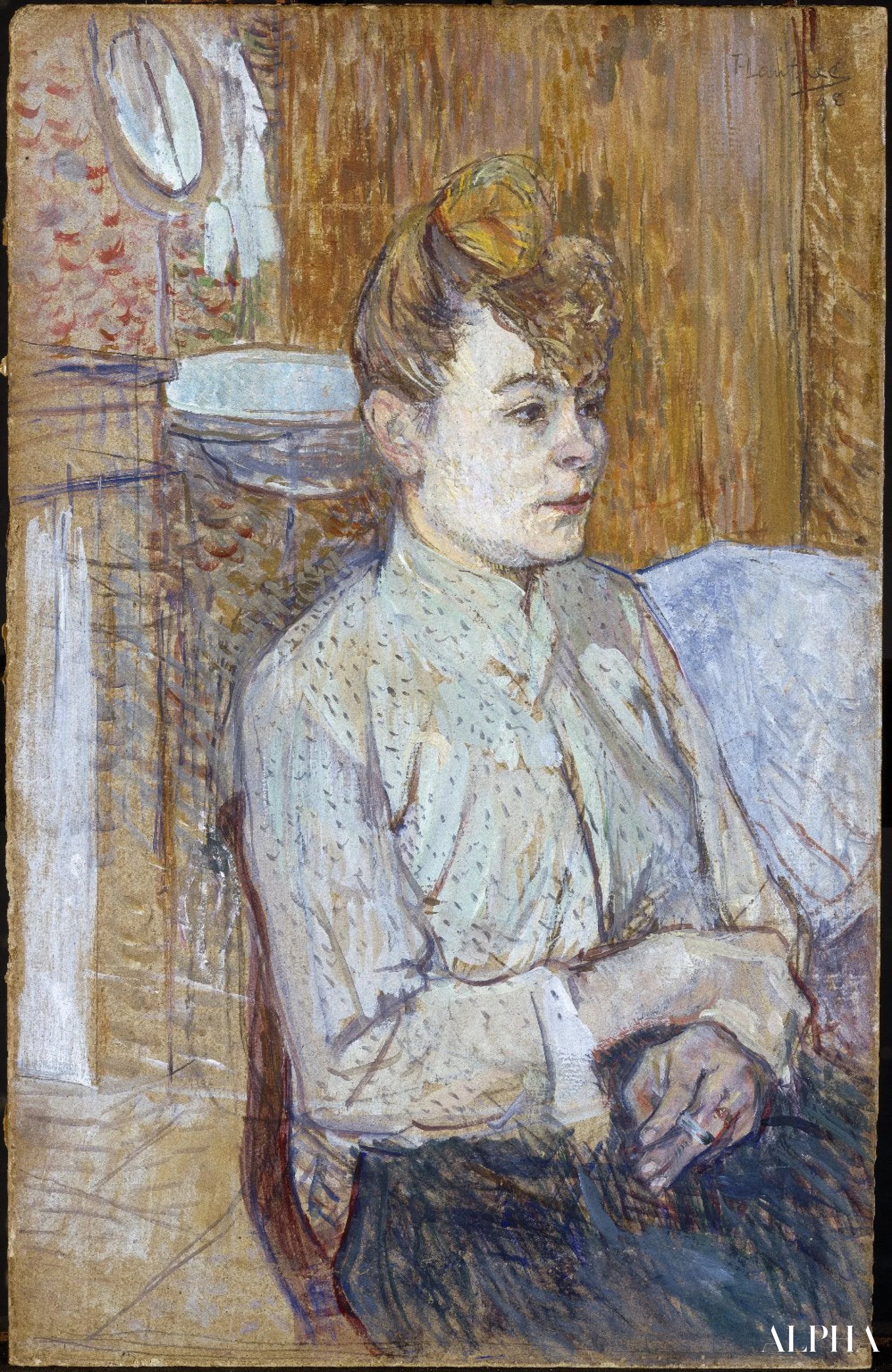 Femme avec une cigarette - Toulouse Lautrec - Reproductions de tableaux et peintures haut de gamme