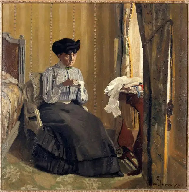 Žena sestřenice v interiéru - Félix Vallotton