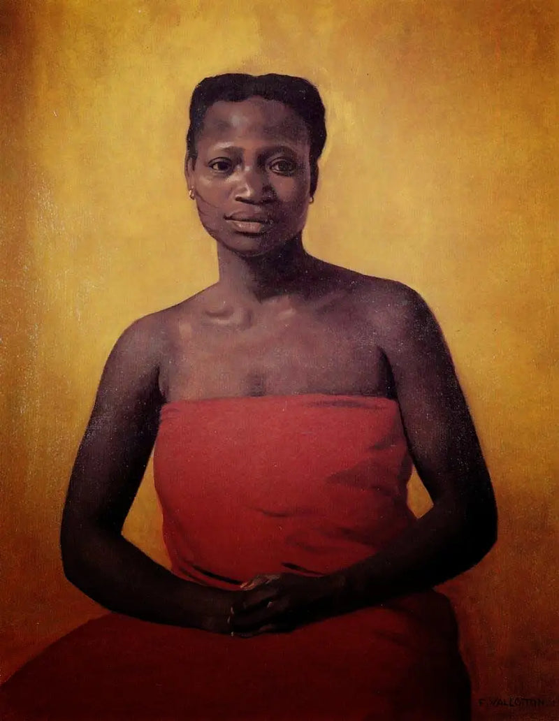 Černá žena sedící čelem - Félix Vallotton