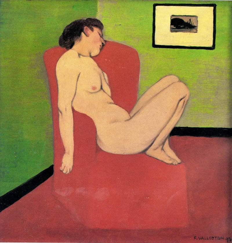 Žena nahá sedící v křesle - Félix Vallotton