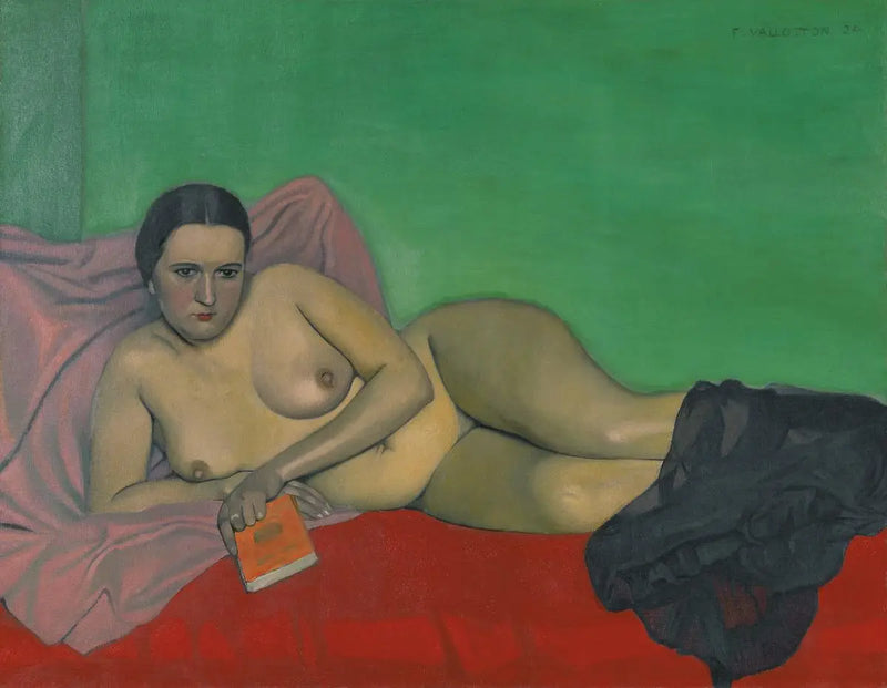 Žena nahá držící knihu - Félix Vallotton